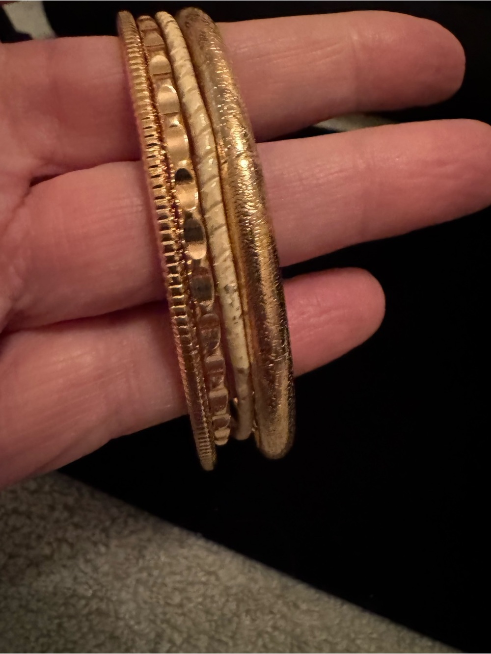 Gold Tone Stackable Bangle Bracelets - Women Jewelry